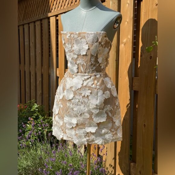🆕 BRONX & BANCO 🧿 NWOT Jasmine Maraya White Mini Dress - Sz XS - US 2 - Picture 6 of 13